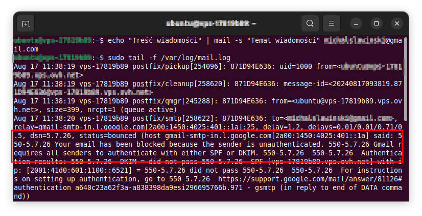 Gmail require DKIM or SPF