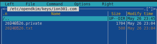 Opendkim wygenerowane pliki