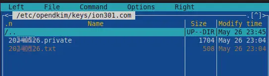 Opendkim wygenerowane pliki