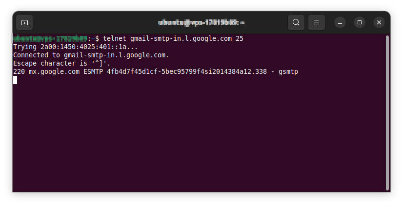Postfix - test telnet