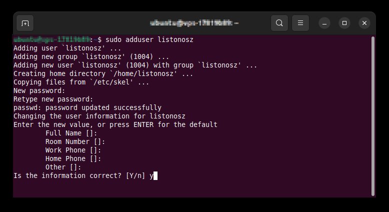 Tworzenie użytkownika Ubuntu